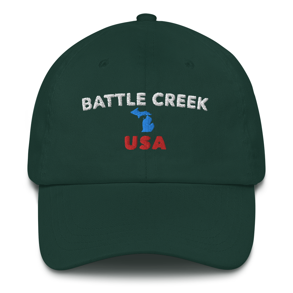 'Battle Creek USA' Dad Hat (w/ Michigan Outline)