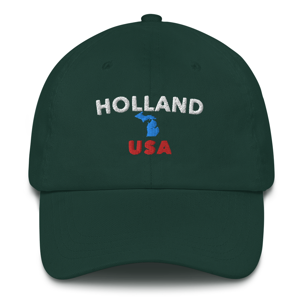 'Holland USA' Dad Hat (w/ Michigan Outline)