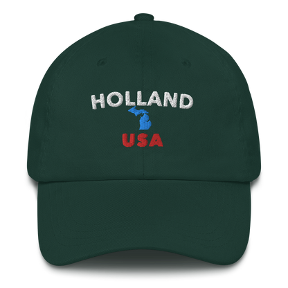 'Holland USA' Dad Hat (w/ Michigan Outline)