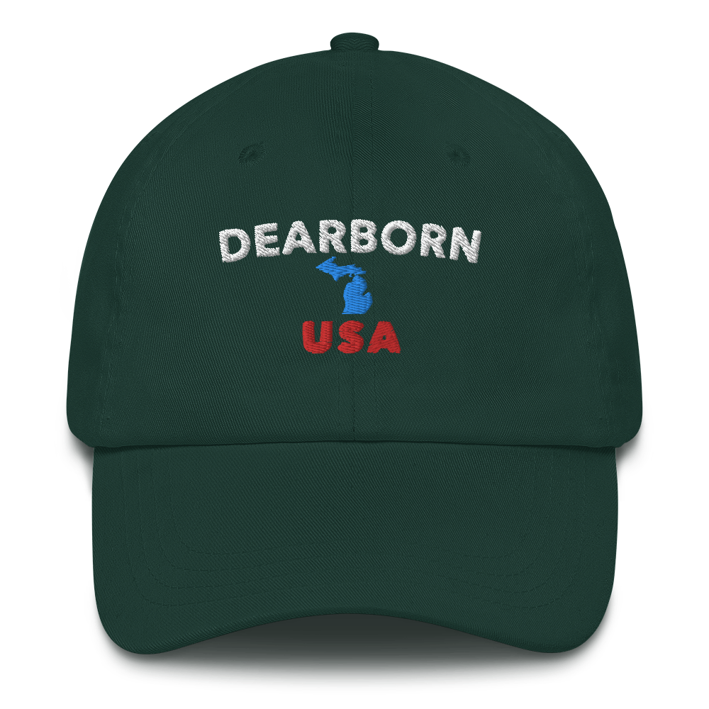 'Dearborn USA' Dad Hat (w/ Michigan Outline)