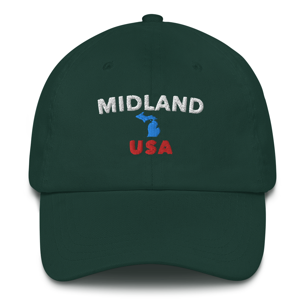 'Midland USA' Dad Hat (w/ Michigan Outline)