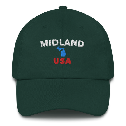 'Midland USA' Dad Hat (w/ Michigan Outline)