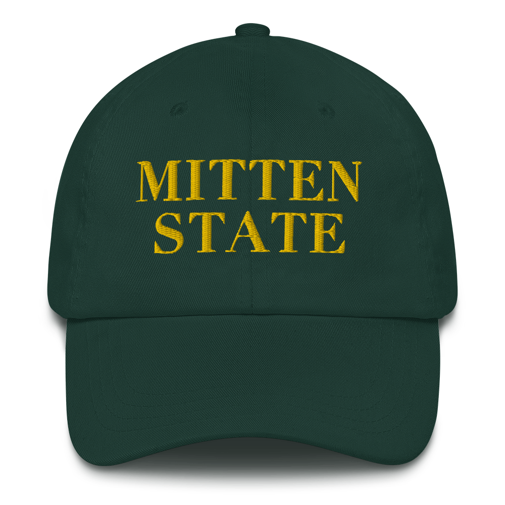 Michigan 'Mitten State' Dad Hat (Didone Font) | Gold Embroidery