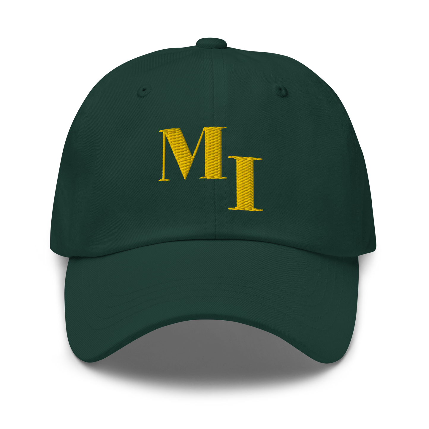 Michigan 'MI' Dad Hat (Didone Logotype) | Gold Embroidery