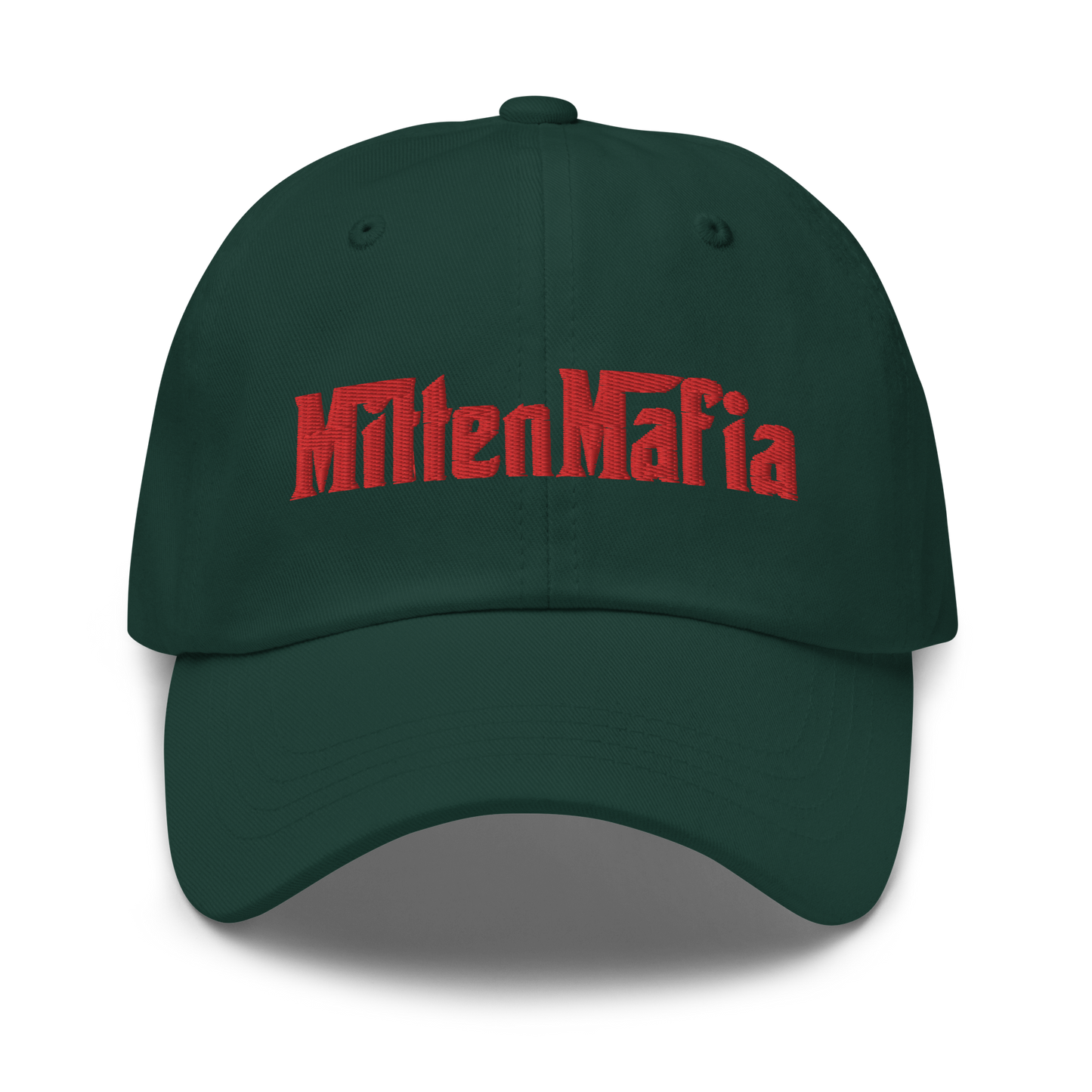 Michigan 'MittenMafia' Dad Hat (Gangster Font) | Red Embroidery