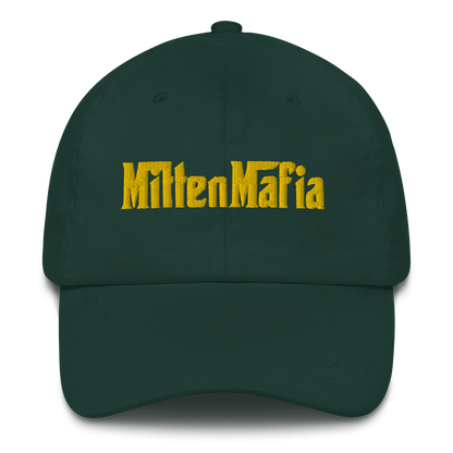 Michigan 'MittenMafia' Dad Hat (Gangster Font) | Gold Embroidery