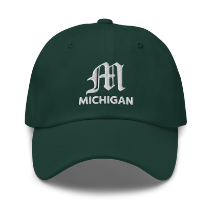 'Michigan' Dad Hat (w/ Old English 'M')