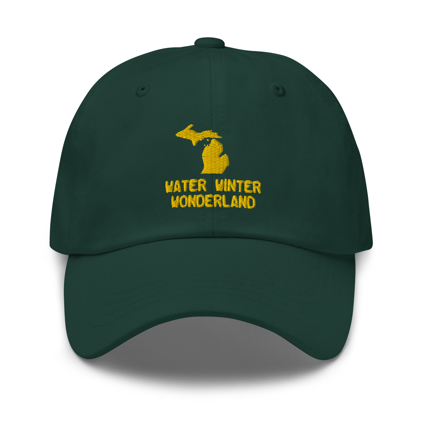 'Water Winter Wonderland' Dad Hat (w/ Michigan Outline) | Gold Embroidery