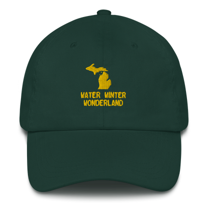 'Water Winter Wonderland' Dad Hat (w/ Michigan Outline) | Gold Embroidery