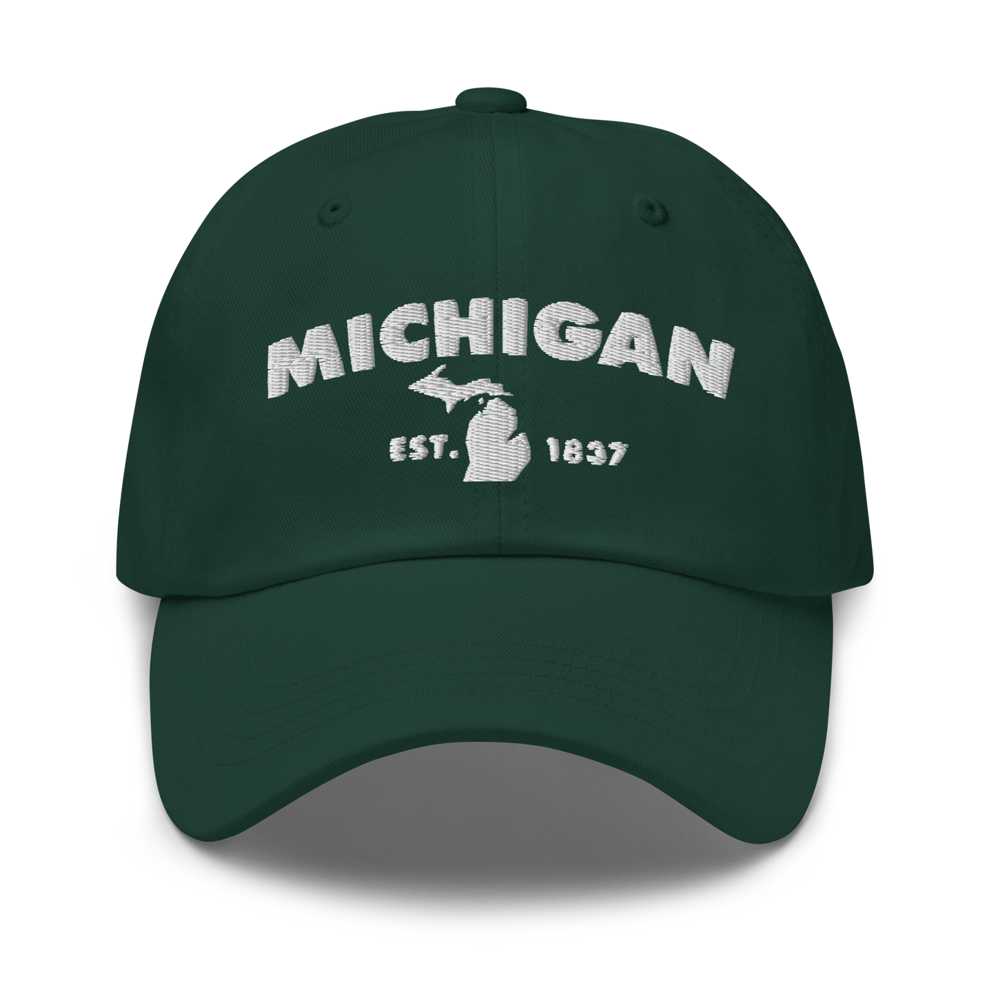 'Michigan EST 1837' Dad Hat (Geometric Sans Font)