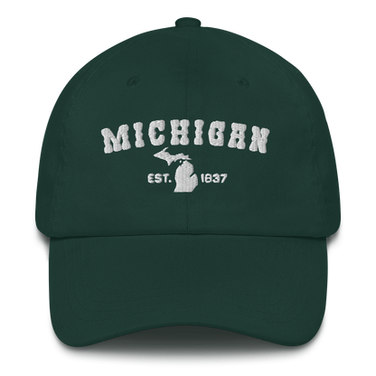 'Michigan EST 1837' Dad Hat (Western Font)