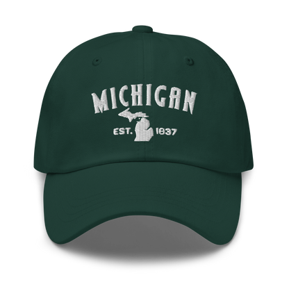 'Michigan EST 1837' Dad Hat (Vicious Mustelid Font)