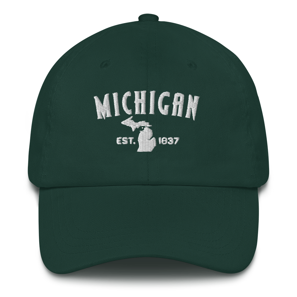 'Michigan EST 1837' Dad Hat (Vicious Mustelid Font)