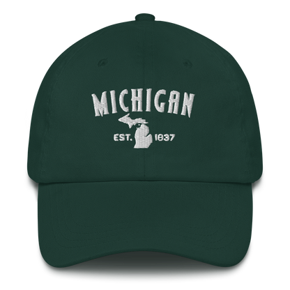 'Michigan EST 1837' Dad Hat (Vicious Mustelid Font)