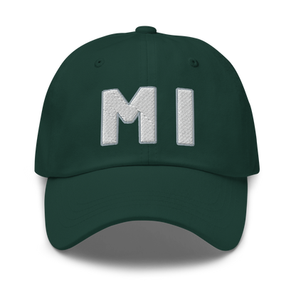 Michigan 'MI' Dad Hat (1940s Baseball Font)