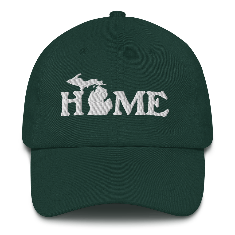 Michigan 'Home' Dad Hat (Woodcut Font)