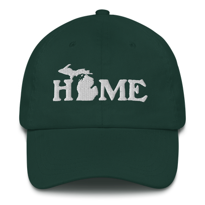 Michigan 'Home' Dad Hat (Woodcut Font)