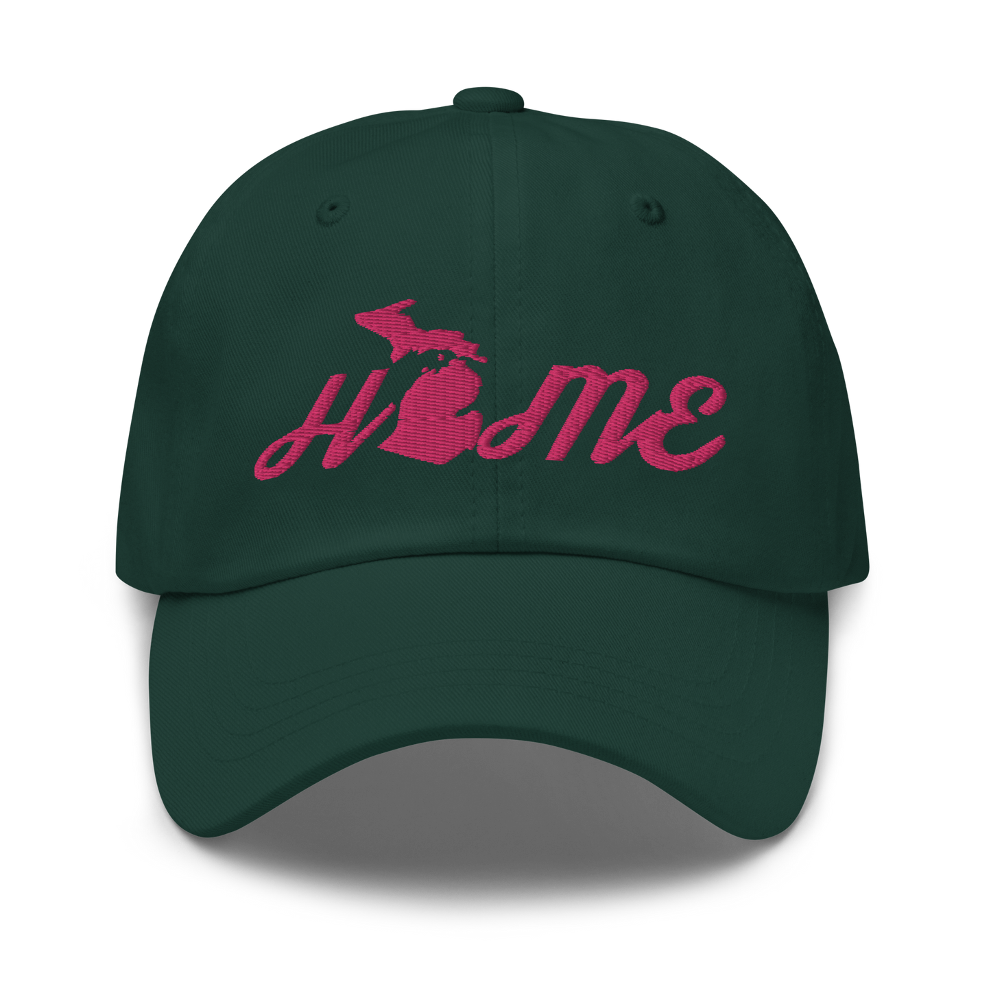 Michigan 'Home' Dad Hat (Script Font) | Pink Embroidery