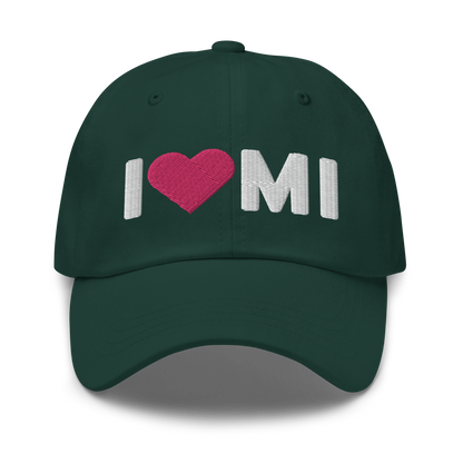 Michigan 'I ❤️ MI' Dad Hat (Rounded Swiss Font)