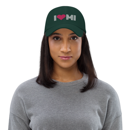 Michigan 'I ❤️ MI' Dad Hat (Metalpress Font)