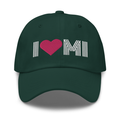 Michigan 'I ❤️ MI' Dad Hat (Metalpress Font)