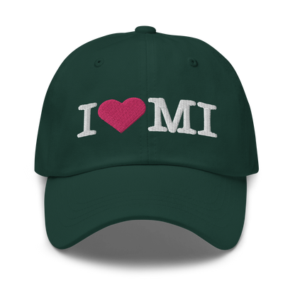 Michigan 'I ❤️ MI' Dad Hat (Typewriter Font)