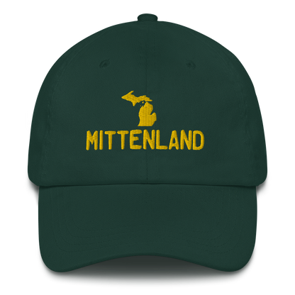 Michigan 'Mittenland' Dad Hat | Gold Embroidery