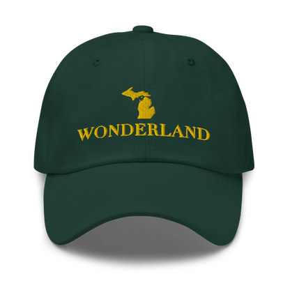 Michigan 'Wonderland' Dad Hat (Didone Font) | Gold Embroidery