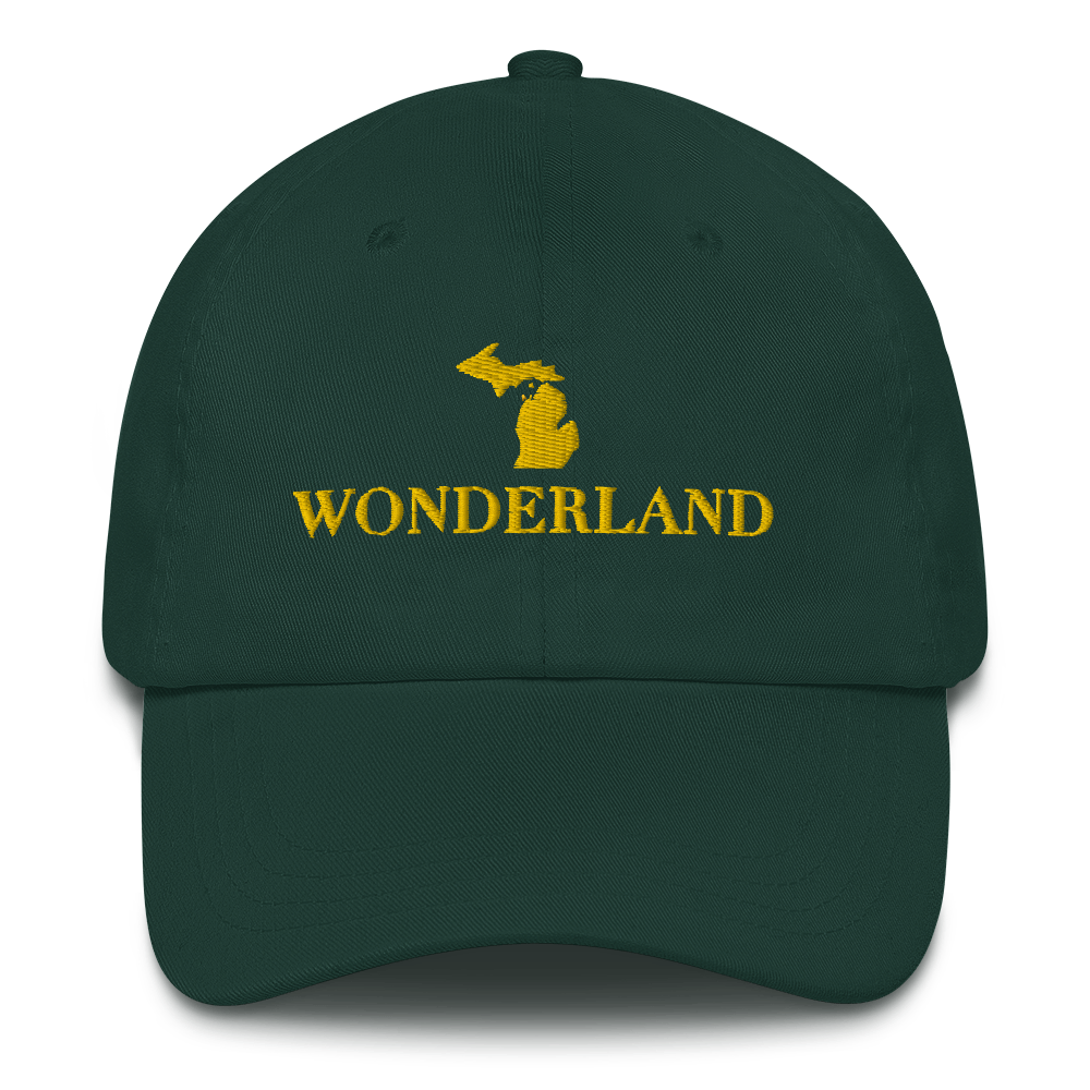 Michigan 'Wonderland' Dad Hat (Didone Font) | Gold Embroidery