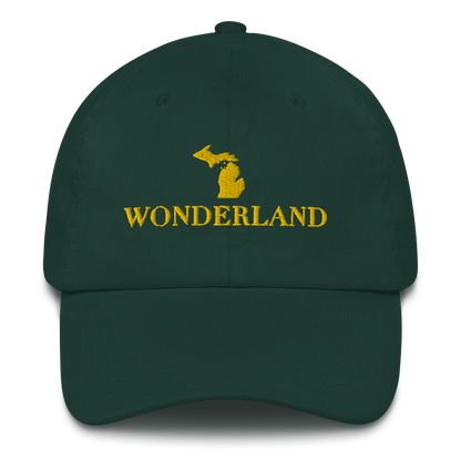 Michigan 'Wonderland' Dad Hat (Didone Font) | Gold Embroidery