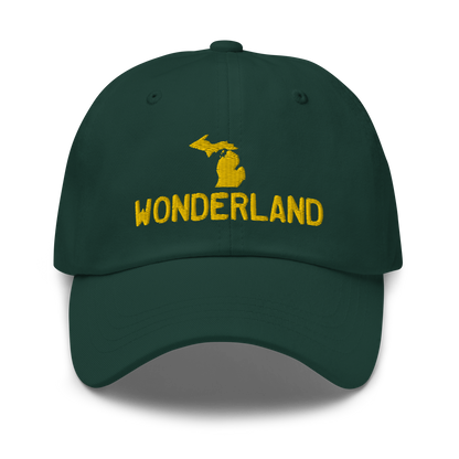 Michigan 'Wonderland' Dad Hat (Licence Plate Font) | Gold Embroidery