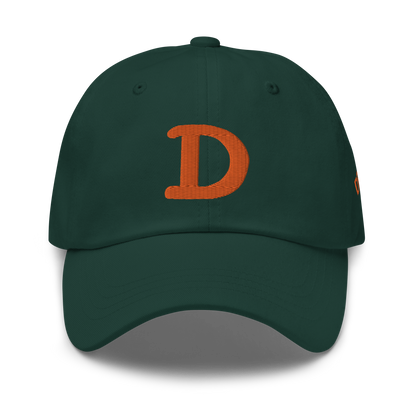 Detroit 'Old French D' Dad Hat (w/ Side Design) | Orange Embroidery