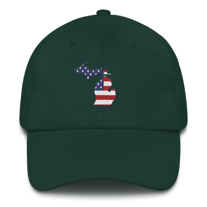 State of Michigan Dad Hat (w/ USA Flag Outline)