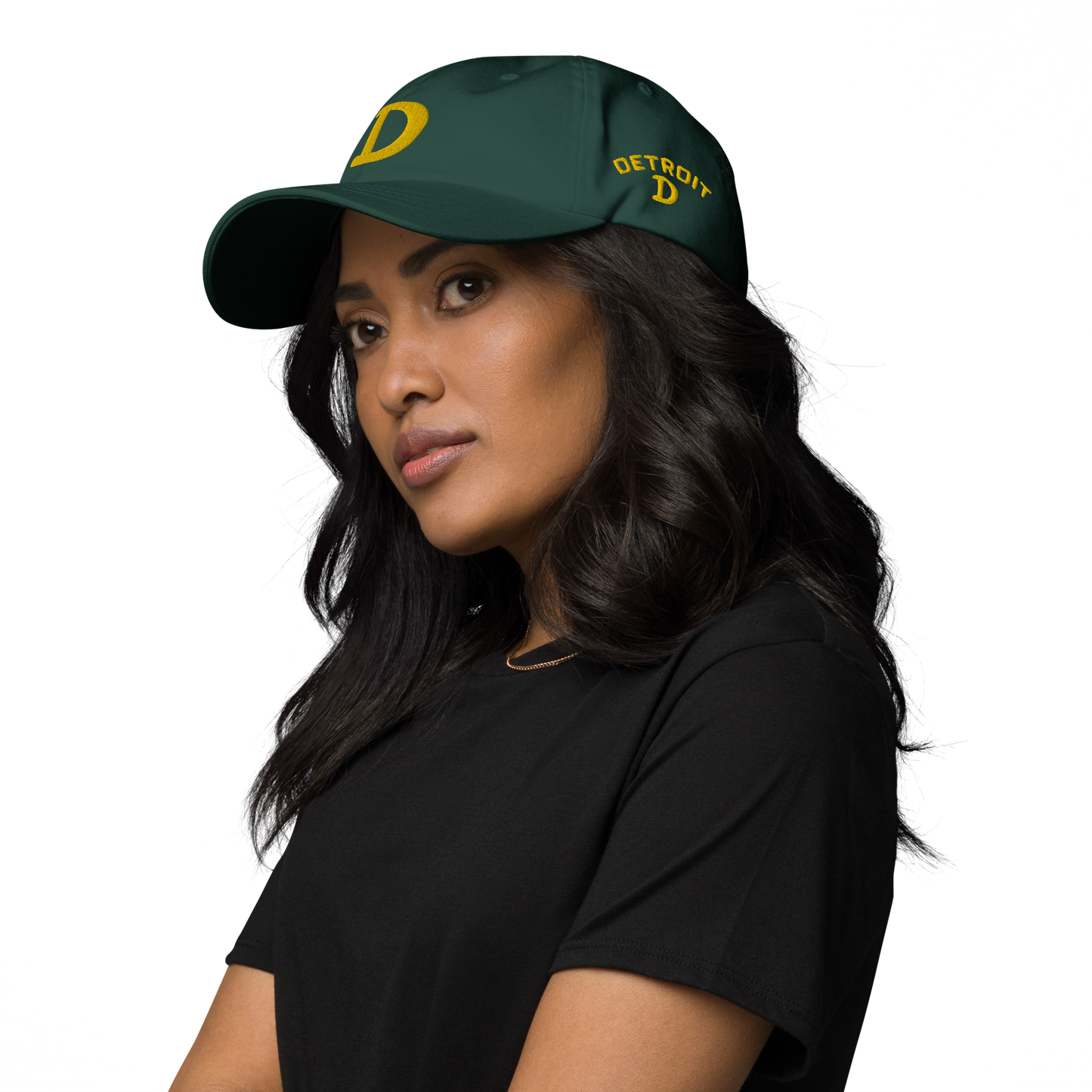 Detroit 'Old French D' Dad Hat (w/ Side Design) | Gold Embroidery