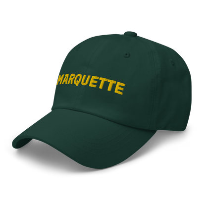 'Marquette' Dad Hat | Gold/Green Embroidery