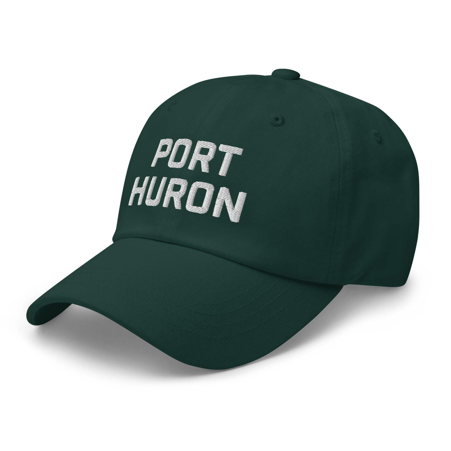 'Port Huron' Dad Hat | White/Black Embroidey