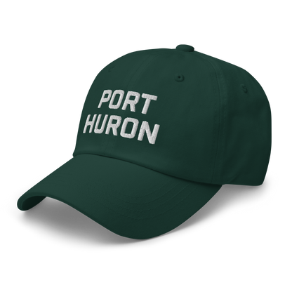 'Port Huron' Dad Hat | White/Black Embroidey