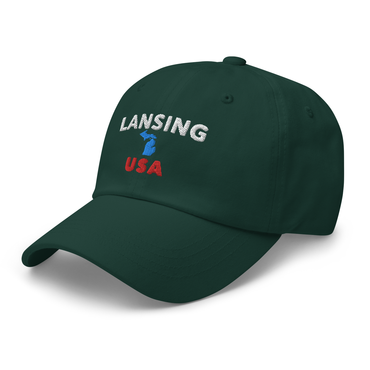 'Lansing USA' Dad Hat (w/ Michigan Outline)