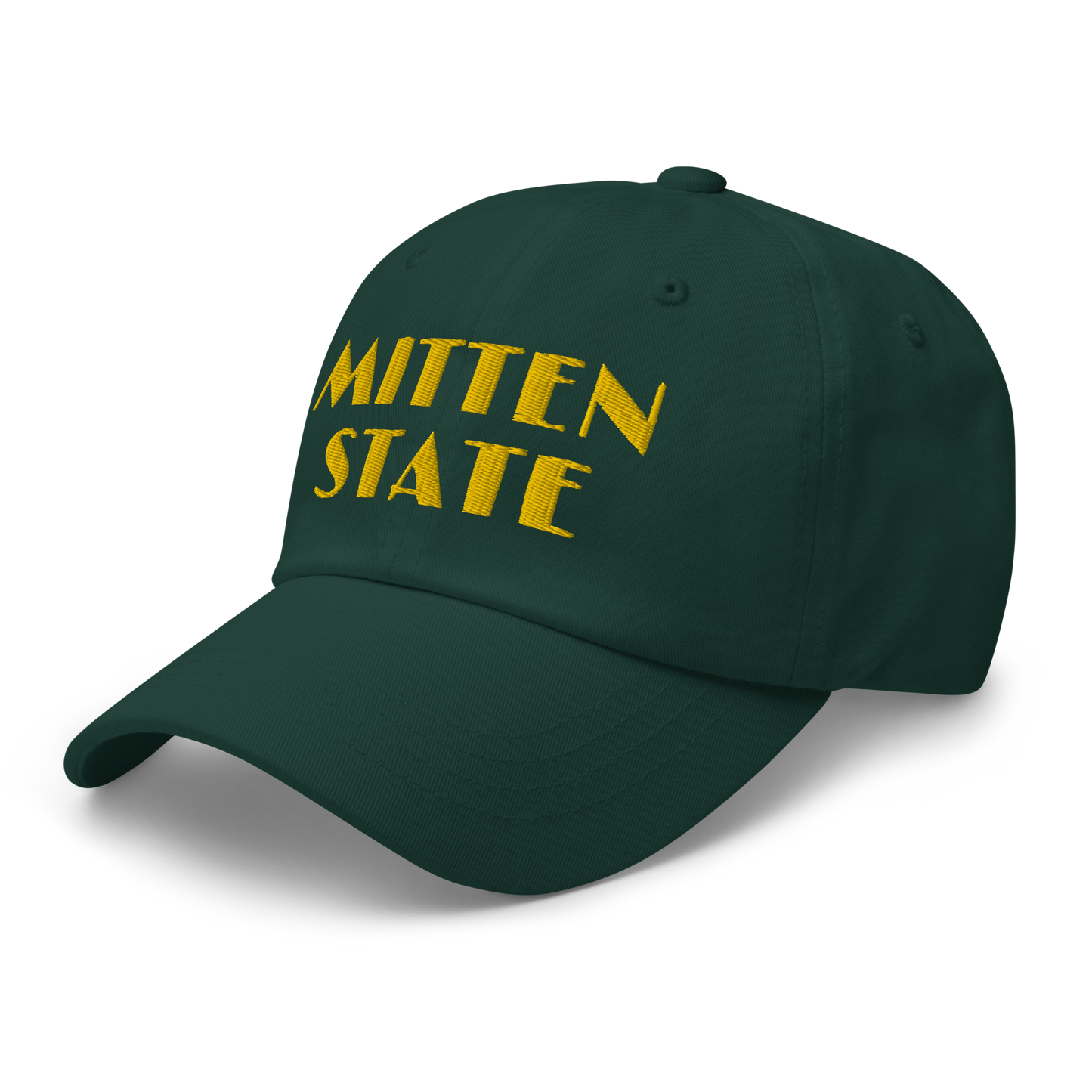 Michigan 'Mitten State' Dad Hat (Art Deco Font) | Gold Embroidery