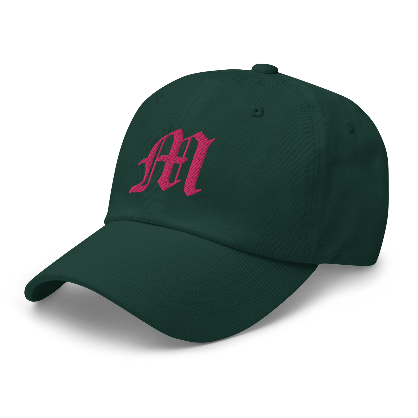 Old English 'M' Dad Hat (w/ 'Michigan' Back Design) | Pink Embroidery