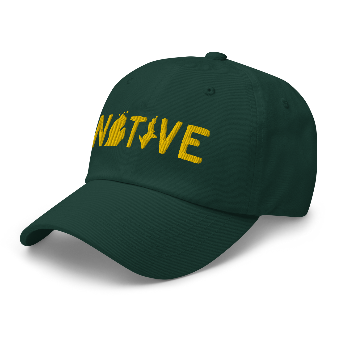 Michigan 'Native' Dad Hat (Licence Plate Font) | Gold Embroidery