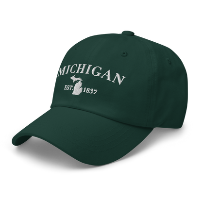 'Michigan EST 1837' Dad Hat (Didone Font)