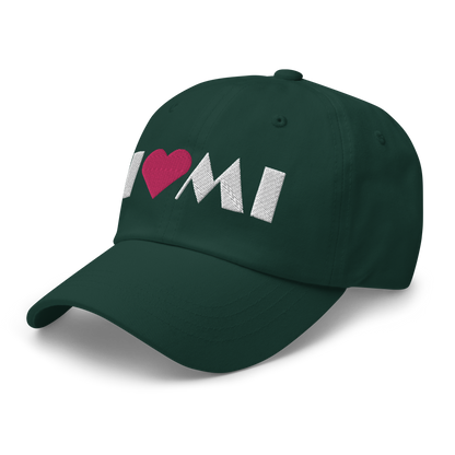 Michigan 'I ❤️ MI' Dad Hat (Art Deco Font)