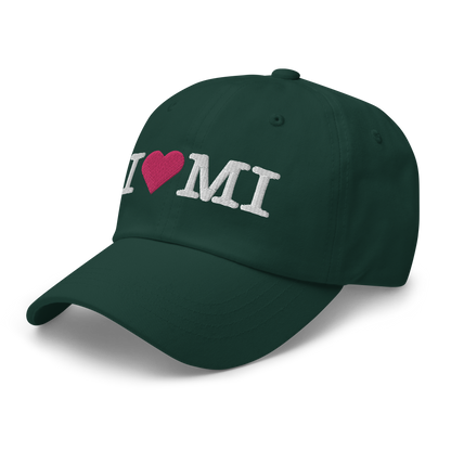 Michigan 'I ❤️ MI' Dad Hat (Typewriter Font)