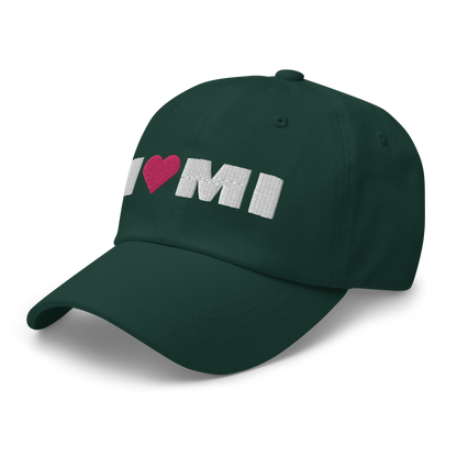 Michigan 'I ❤️ MI' Dad Hat (French Olive Font)