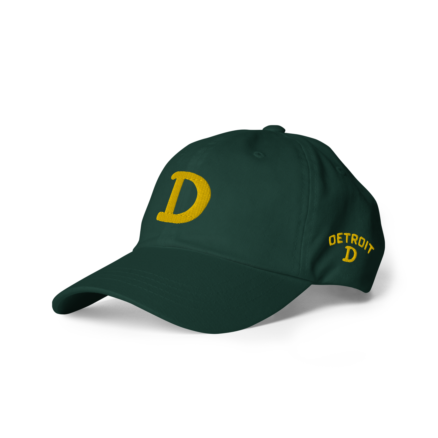 Detroit 'Old French D' Dad Hat (w/ Side Design) | Gold Embroidery