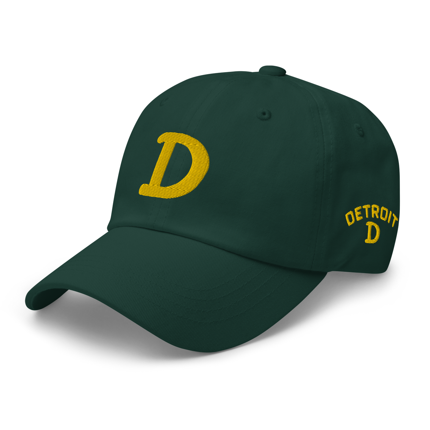 Detroit 'Old French D' Dad Hat (w/ Side Design) | Gold Embroidery