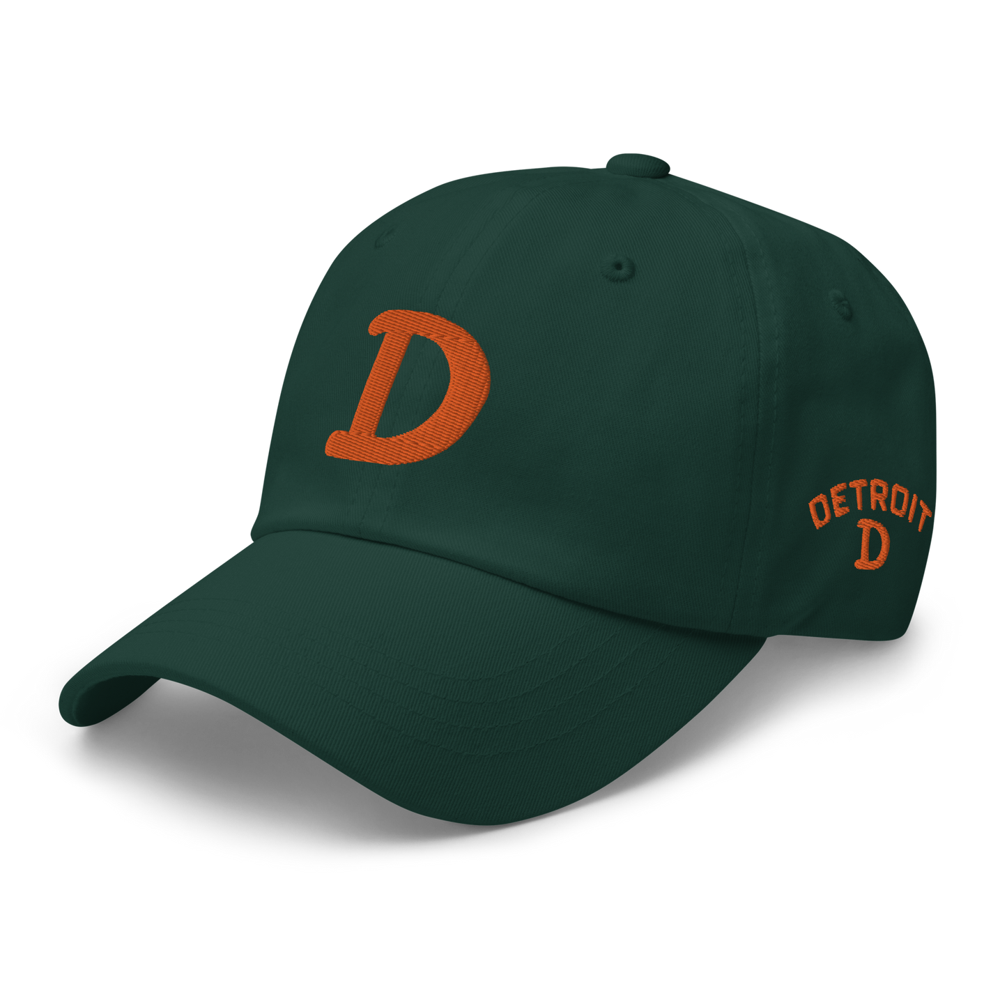 Detroit 'Old French D' Dad Hat (w/ Side Design) | Orange Embroidery