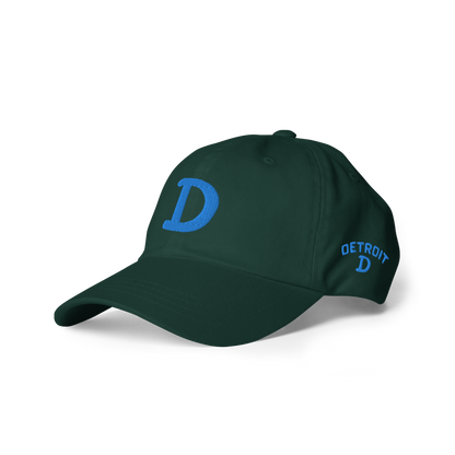 Detroit 'Old French D' Dad Hat (w/ Side Design) | Azure Embroidery