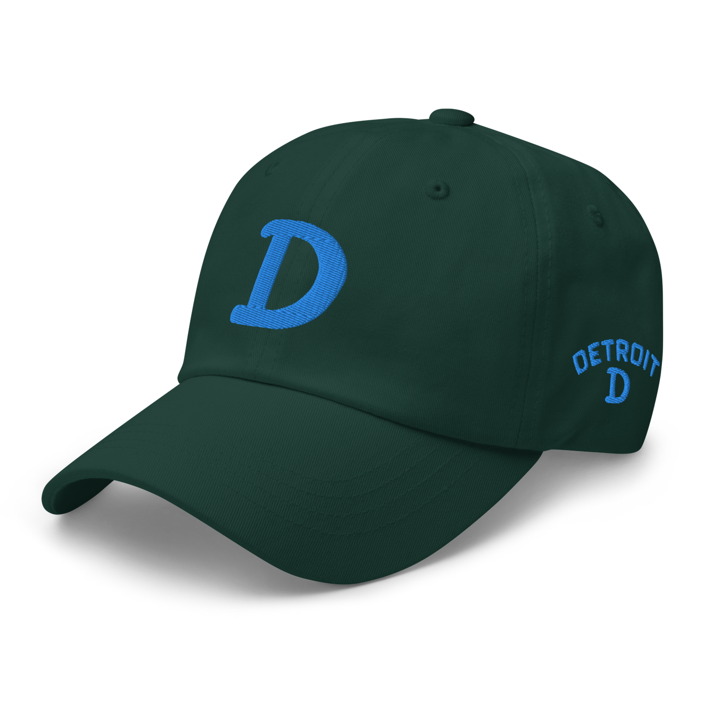 Detroit 'Old French D' Dad Hat (w/ Side Design) | Azure Embroidery